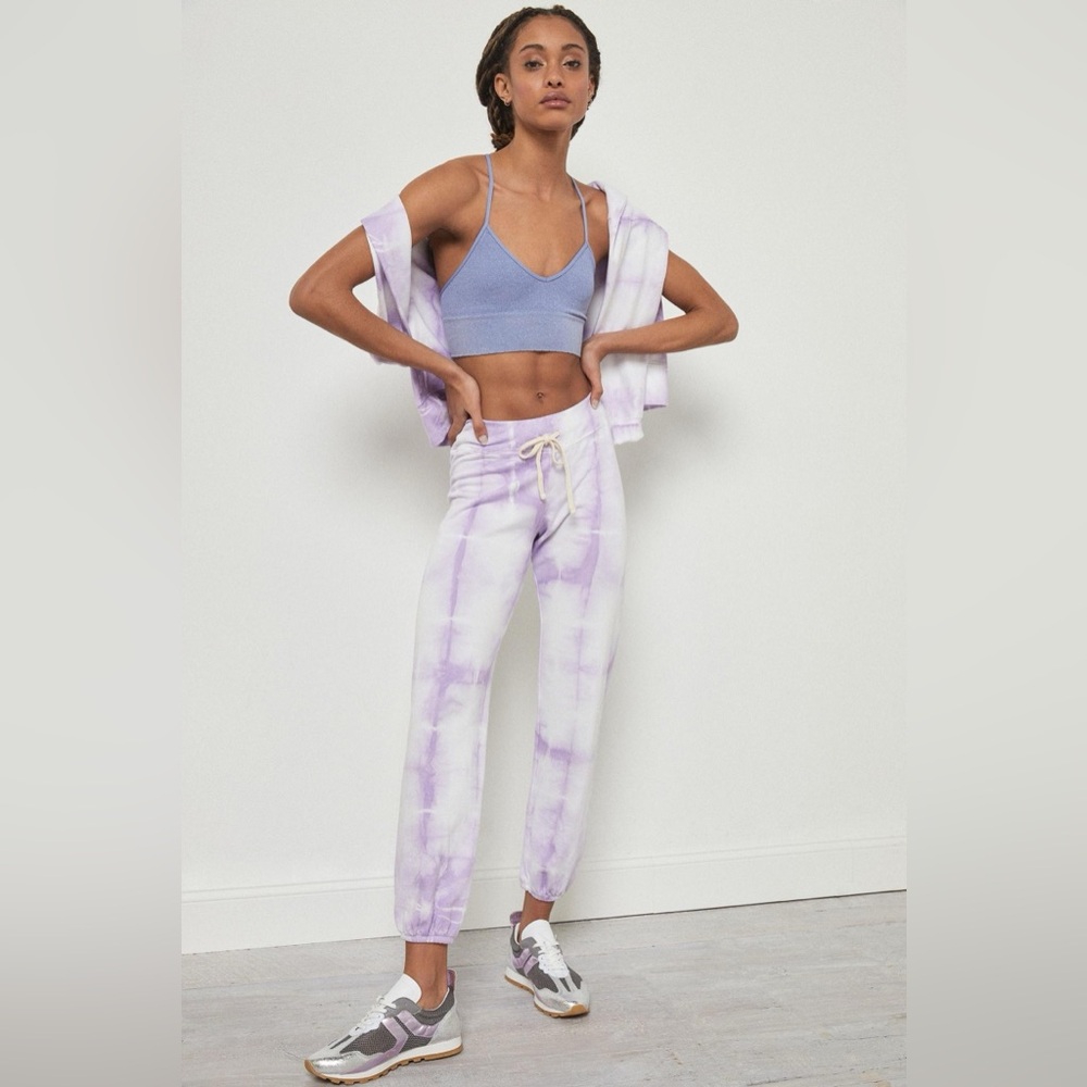 SUNDRY Classic Tie-Dye Joggers in Lilac & White 1 (Small)